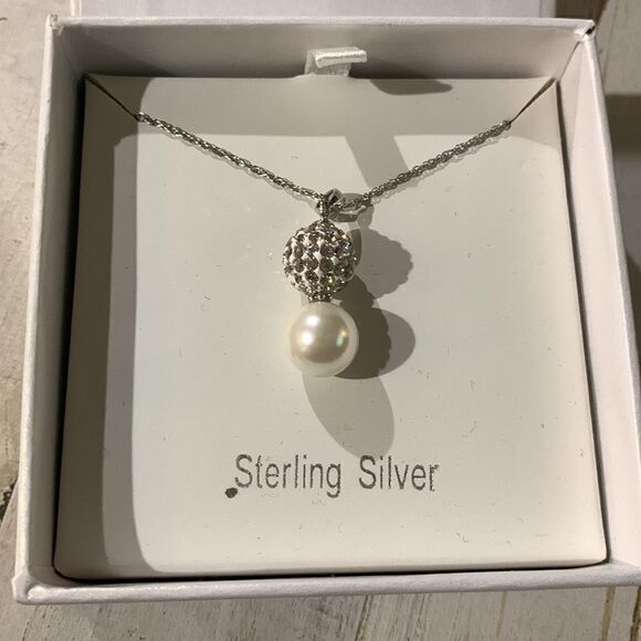 Sterling Silver Pearl Necklace - Picture 1 of 3